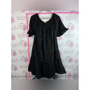 La piccola creativa Italy dress floral ruffle hem  Eyelet Swing Dress